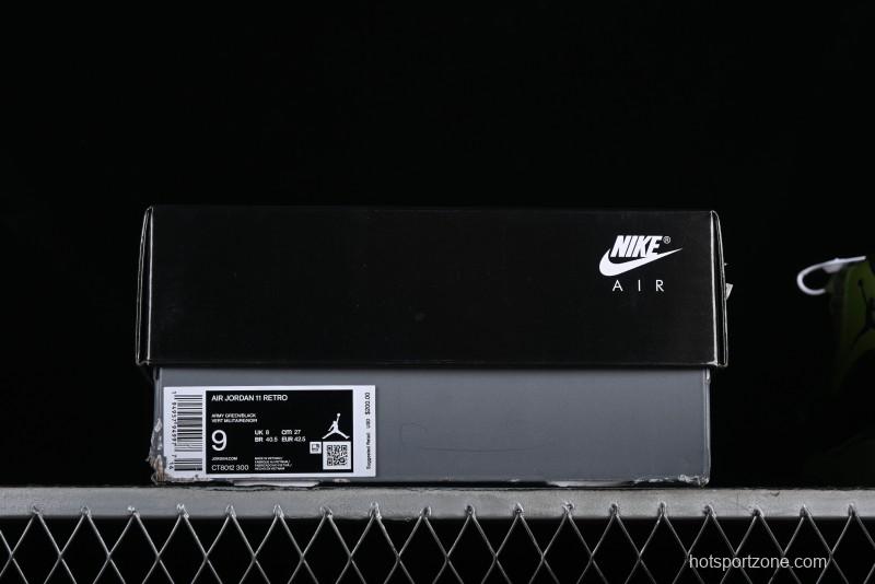 Nike Air Jordan 11 Retro High Top Basketball Shoes in Black Green - CT8012-300