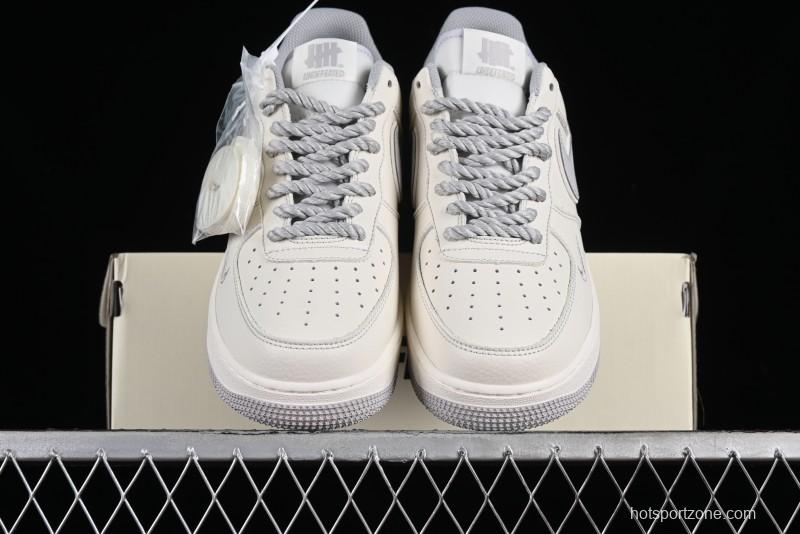 Nike Undefeated Air Force 1'07 Low Casual Sneakers in Beige Hemp with Reflective Details - UT2023-203