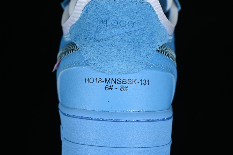 Nike Off White x Air Force 1 Low OW Collaboration Transparent Blue Casual Sneakers - AO4606-400