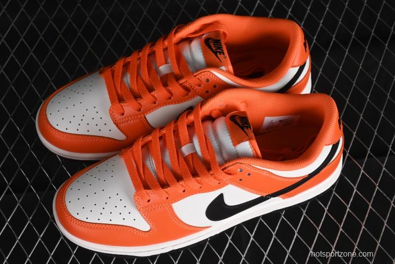Nike SB Dunk Low Casual Skate Shoes in White, Orange, and Black - DH9765-003