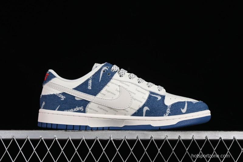 Nike Dunk Low Supreme - Denim Blue Jeans Anniversary High-End Customized Low-Top Casual Sneakers - FC1688-194