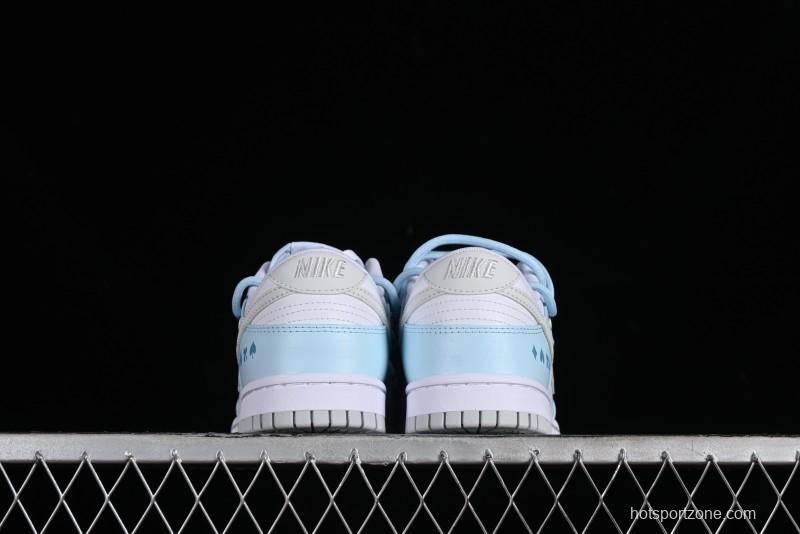 Nike Dunk Low SB Hearts Playing Cards Graffiti North Carolina Blue Casual Skate Shoes - DV0831-101