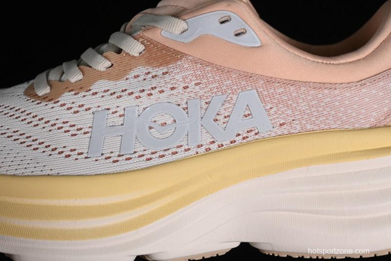 HOKA ONE ONE Bondi 8 Functional Cushioned Running Shoes with Soft EVA Midsole - 1123202 SSEG