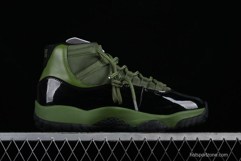 Nike Air Jordan 11 Retro High Top Basketball Shoes in Black Green - CT8012-300