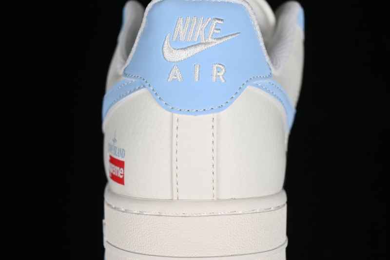 Nike Air Force 1 '07 Low Supreme Stone Island Collaboration - Sky Blue Casual Sneakers - BB9599-205