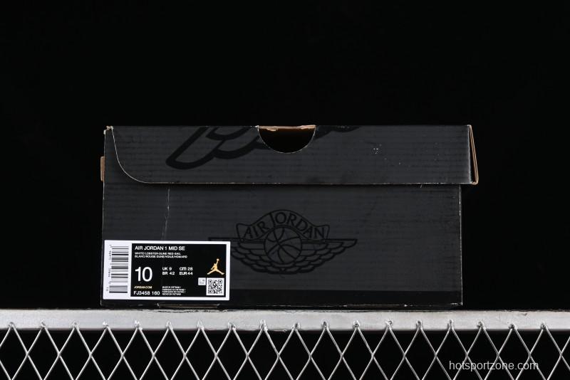 Nike Air Jordan 1 Mid Basketball Shoes in White/Orange/Red - FJ3458-160