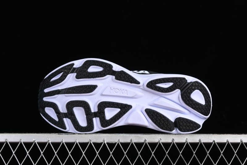 HOKA ONE ONE Bondi 8 Functional Cushioned Running Shoes with Engineered Mesh Upper - 1123202 BWHT