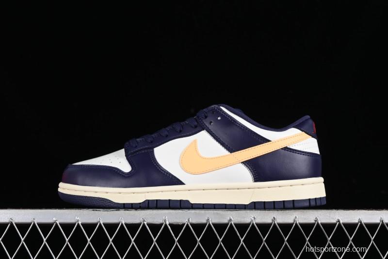 Nike Dunk Low Retro SB Skateboarding Shoes in Navy Blue with Purple Gold White Colorway - FV8106-181