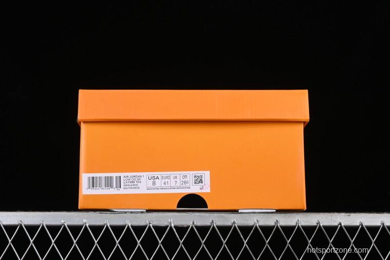 Nike Travis Scott x Fragment Design x Air Jordan 1 Low OG SP AJ1 LV Collaboration Deep Blue Low-top Casual Sneakers - LX1988-103