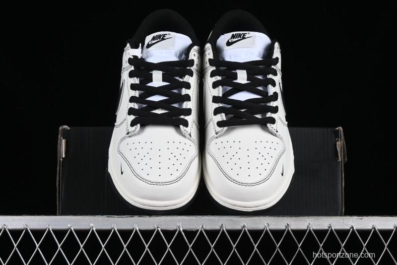 Nike Supreme x SB Dunk Low Casual Skate Shoes in Black and Beige - RM2308-237