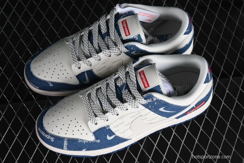 Nike Dunk Low Supreme - Denim Blue Jeans Anniversary High-End Customized Low-Top Casual Sneakers - FC1688-194
