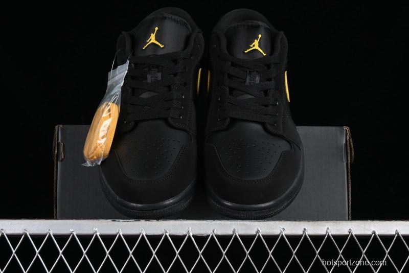 Nike Air Jordan 1 Low AJ1 Black Gold Hook Casual Sneakers - 553558-071