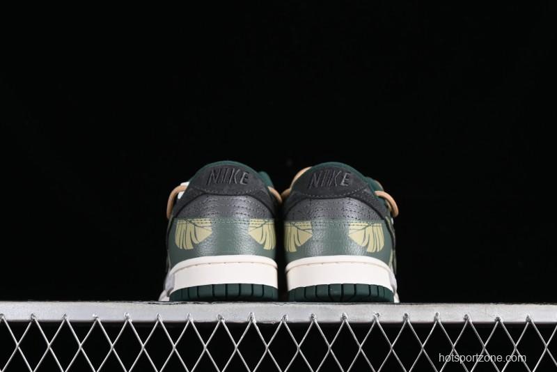 Nike Dunk Low Panda Prank Jungle Crossing - Green Wild Floating Abyss Beige Brown Green SB Lace-Up Low-Top Casual Skate Shoes - FD0350-133