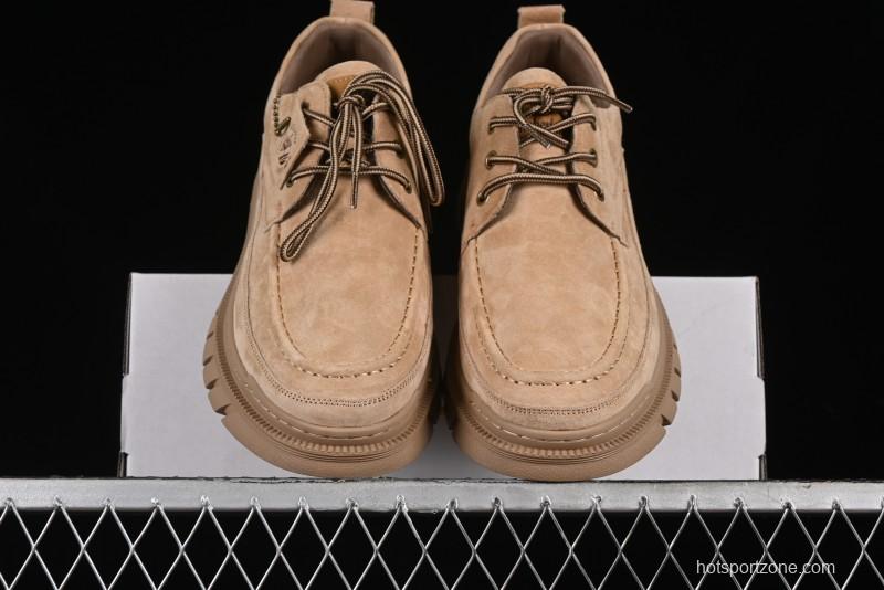 Timberland Low-Top Casual Shoes for Men - Italian Oil-Grained Leather with Anti-Slip Rubber Sole - TB73535SAND