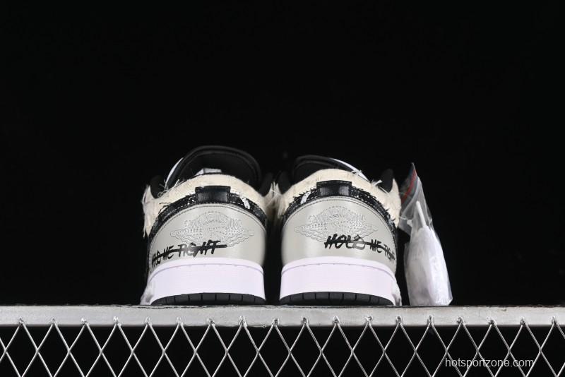 Nike Air Jordan 1 Low AJ1 Panda Prank Universe Exploration Custom Casual Sneakers - 553558-132
