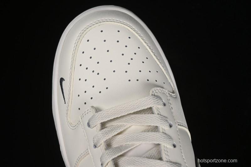 Nike SB Dunk Low Supreme Collaboration - Beige Grey Swoosh Anniversary Customized Low-Top Casual Skate Shoes - DJ2024-014