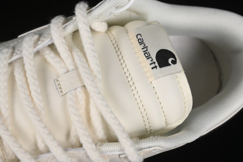 Nike SB Dunk Low Carhartt Collaboration - Off White Black Swoosh Anniversary Customized Low-Top Casual Skate Shoes - SJ1089-007