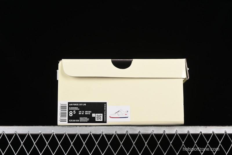 Nike Air Force 1 '07 Low Supreme Collaboration - Beige Red Blue Double Swoosh Casual Sneakers - XZ6188-008