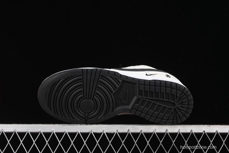 Nike SB Dunk Low Violent Bear Collaboration - Woven Black Swoosh Anniversary Custom Low-Top Casual Skate Shoes - KK1888-005
