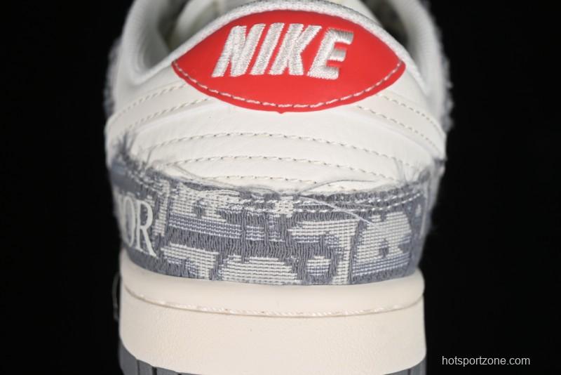 Nike SB Dunk Low Dior Collaboration - Suede Gray Anniversary High-End Custom Low-Top Casual Skate Shoes - XY1688-004