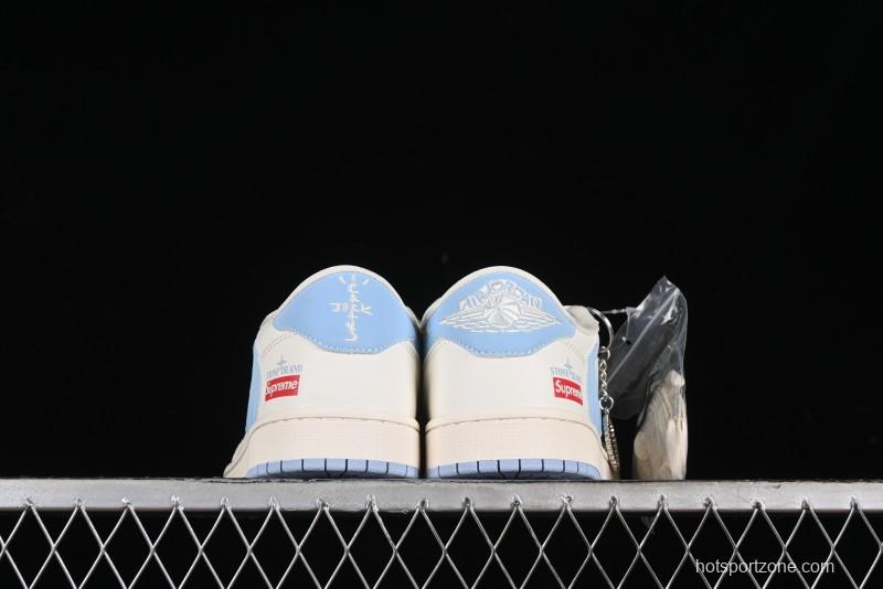 Nike Travis Scott x Fragment Design x Air Jordan 1 Low OG SP AJ1 Stone Island Collaboration - BB6588-105