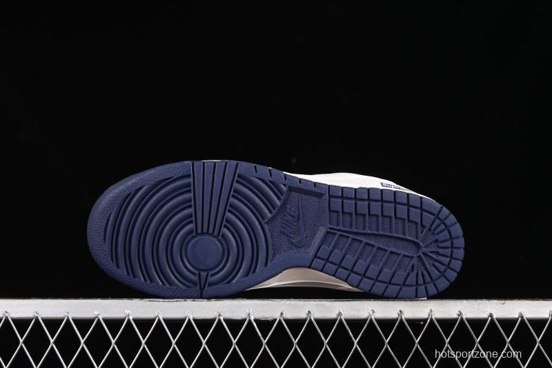 Nike SB Dunk Low Supreme Collaboration - Classic Beige Blue Anniversary High-End Custom Low-Top Casual Skate Shoes - XX8888-003
