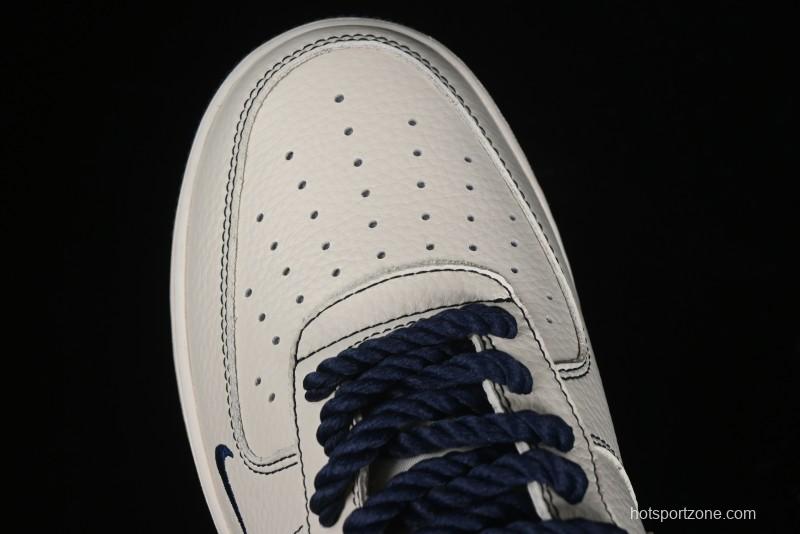 Nike Undefeated x Air Force 1 Low Casual Sneakers in Dark Blue Hemp with Reflective Details - UT2023-205