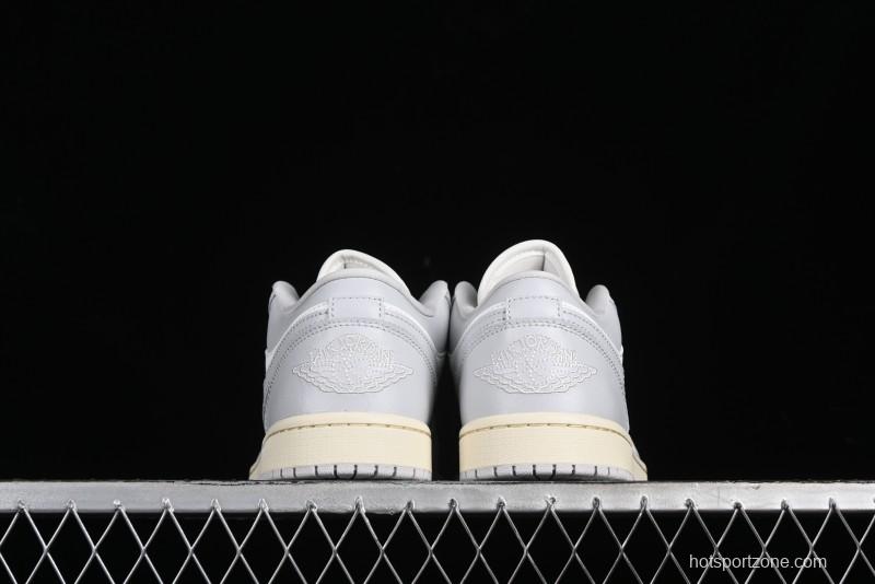Nike Air Jordan 1 Low Casual Sneakers in White-Grey - FQ7687-300