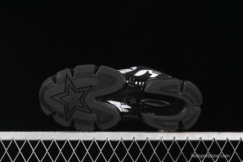 Dior Chrono Round Toe Lace-Up Lifestyle Casual Running Sneakers - 6865 BLACK WHITE