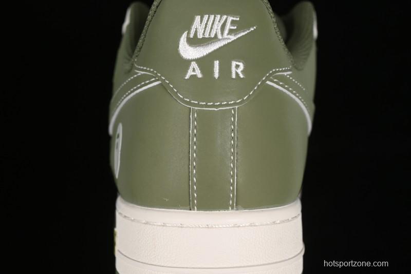 Nike Air Force 1 '07 Low Bape Collaboration - Dark Green Grey Low Top Casual Sneakers BB6566-205
