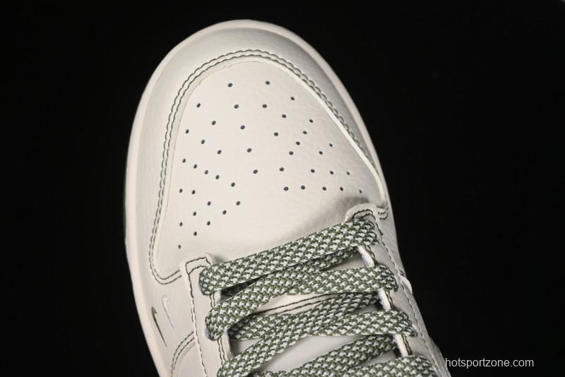 Nike SB Dunk Low Stussy Collaboration - Beige Green Anniversary High-End Custom Low-Top Casual Skate Shoes - BB1818-102