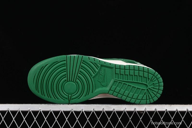 Nike SB Dunk Low Stussy Collaboration - Dark Green Anniversary Custom Low-Top Casual Skate Shoes - BB9898-005