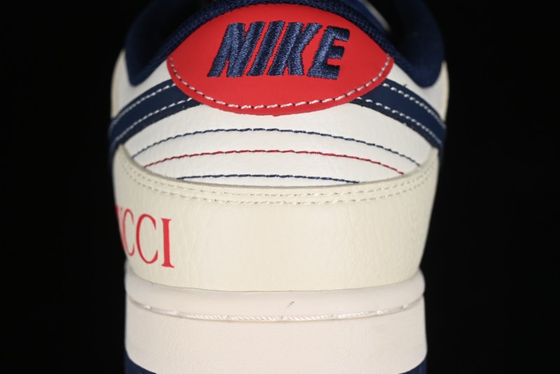 Nike SB Dunk Low Gucci Collaboration - Beige Blue Patchwork Anniversary High-End Custom Low-Top Casual Sneakers - XY1688-003