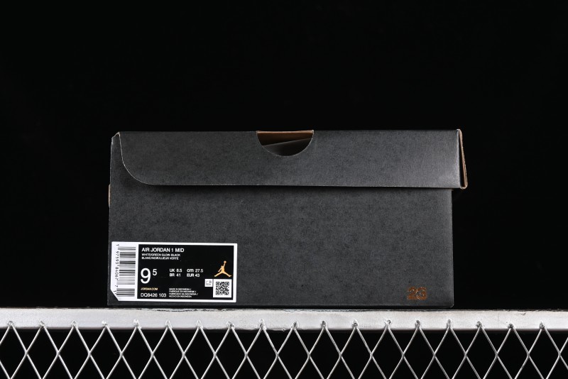 Nike Air Jordan 1 Mid AJ1 White Black Green Culture Casual Sneakers - DQ8426-103