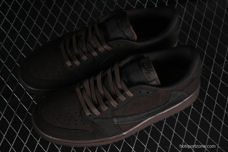 Nike Travis Scott x Air Jordan 1 Low OG AJ1 Collaboration Reverse Swoosh Sneakers - DM7866-202
