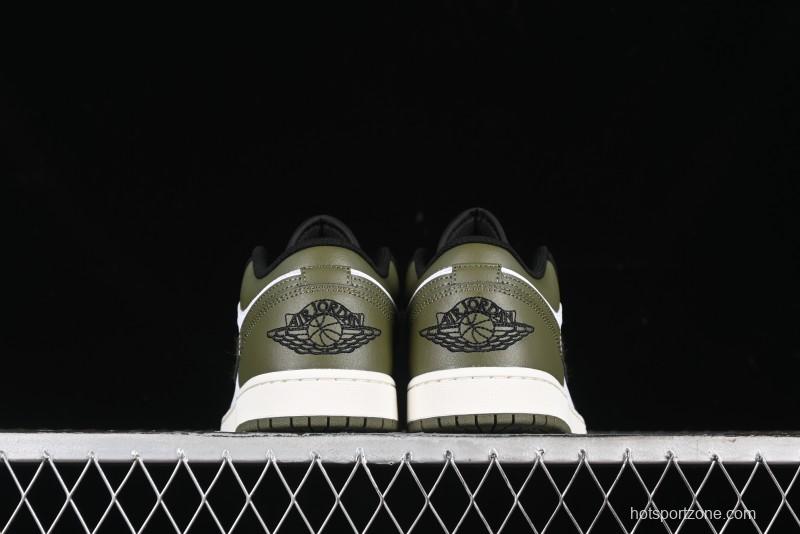 Nike Air Jordan 1 Low "Medium Olive" Casual Sneakers - 553558-092