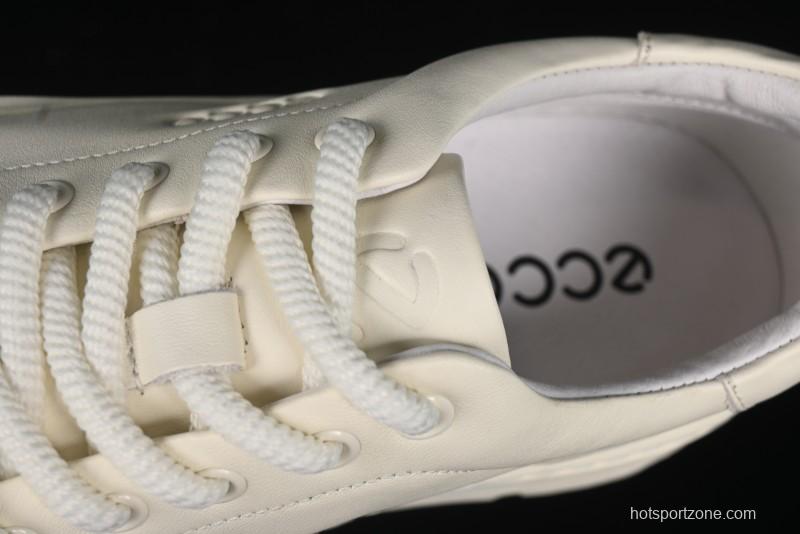 ECCO Street Light Series Autumn Platform Round Toe Versatile Casual White Sneakers 63311901002