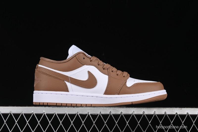 Nike Air Jordan 1 Low AJ1 White Tan Low Top Casual Sneakers - DC0774-202