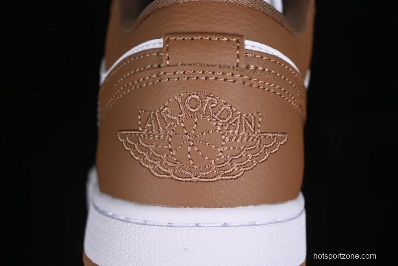 Nike Air Jordan 1 Low AJ1 White Tan Low Top Casual Sneakers - DC0774-202