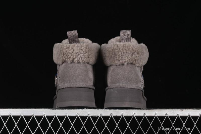 UGG Classic Mini II Fur Lace-Up Platform Mini Boots with Treadlite Outsole - 1143954