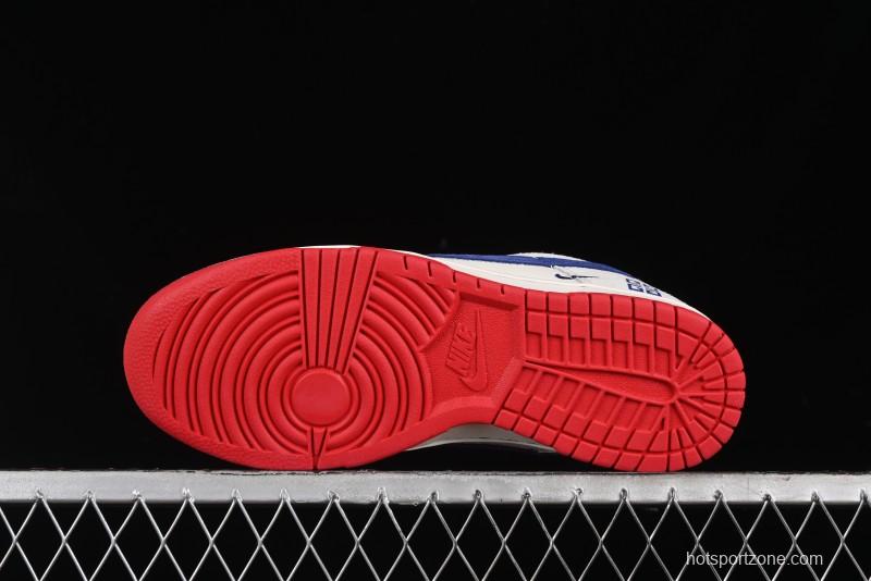 Nike SB Dunk Low Givenchy Collaboration - Gray Blue Red Double Swoosh Anniversary High-End Custom Low-Top Casual Sneakers - CF3688-033