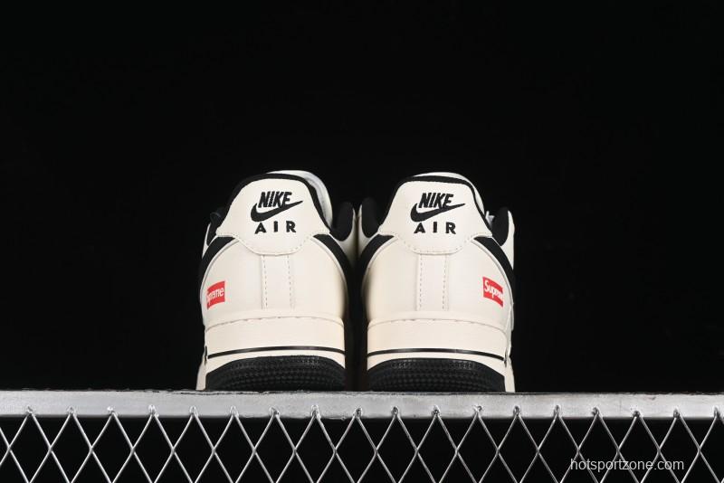 Nike Air Force 1 '07 Low Supreme Collaboration - Beige Black Starry Sneakers - XZ6188-013
