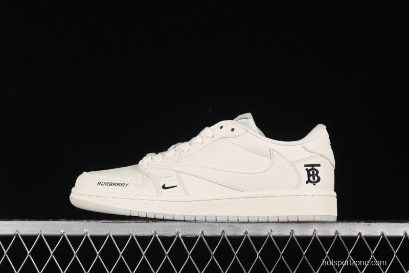 Nike Travis Scott x Fragment Design x Air Jordan 1 Low OG SP AJ1 Burberry Collaboration - BB6588-313