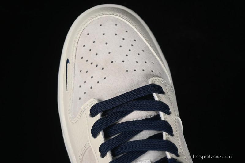 Nike SB Dunk Low The North Face Collaboration - Grey Pigskin White Swoosh Anniversary Custom Low-Top Casual Skate Shoes - KK1333-006