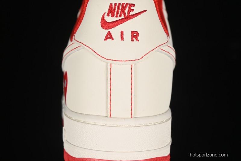 Nike Air Force 1 '07 Low Comme des Garcons Collaboration - Off-White Red Line Low-Top Casual Sneakers - KK3333-001
