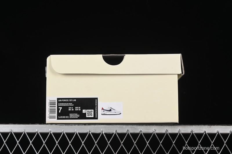 Nike Air Force 1 '07 Low Violent Bear Collaboration - Grey Blue Print Low-Top Casual Sneakers - SJ9188-001