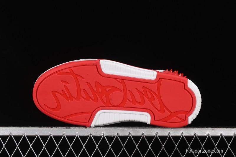 Christian Louboutin Astroloubi Comfortable Fashion Low-Top Sneakers White Red - X.D4