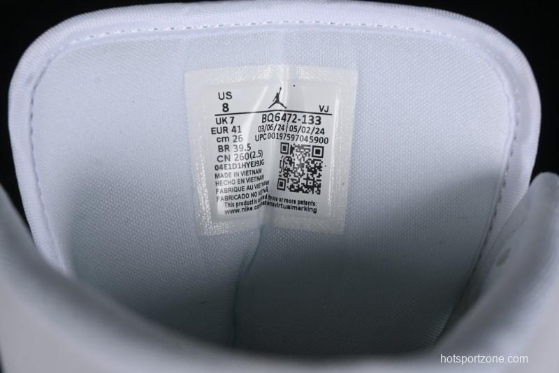 Nike Air Jordan 1 Mid Basketball Shoes in White/Oxidized Green - BQ6472-133