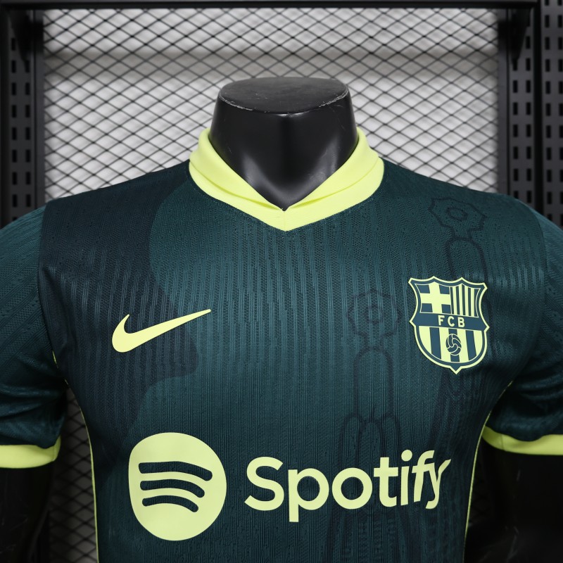 Player Version 25/26 FC Barcelona Dark Green with Neon Yellow Trim Jersey