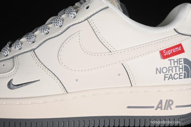 Nike Air Force 1 '07 Low Supreme The North Face Collaboration - Beige Grey Low-Top Casual Sneakers - XZ1996-710